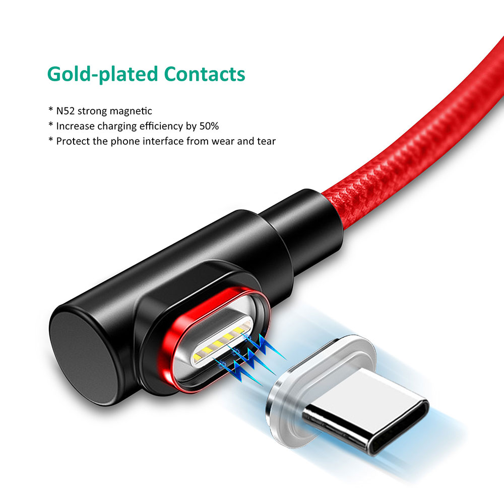 KMC-004 5V 3A Type C Mico Android Mobile Phone Charger Cable 90 Degree Game Magnetic USB Cable - 翻译中...
