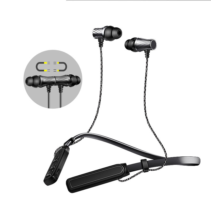 KBE008 Groothandel Headset Sport Magnetische Bluetooth Oordopjes TWS Hoofdtelefoon Deep Bass Oortelefoon Mobiele Telefoon Zwart Waterdicht